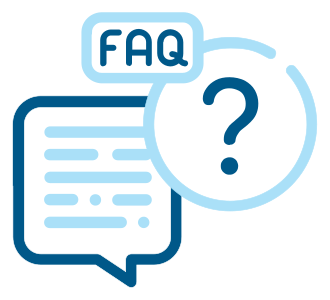 Illustration of a question mark and speech bubble for endoscopy FAQs